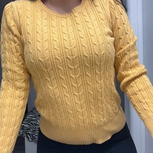 Cable Knit Yellow Sweater